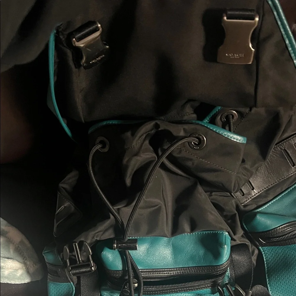 Coach Turquoise Leather Backpack - Picture 2 of 4